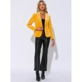 thumbnail image 2 of DARING DIVA Women's Velvet Office Coat Solid Shawl Collar Blazer XL Yellow, 2 of 6