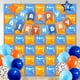 thumbnail image 1 of Kit de pared con forma de globo azul y naranja, 50 unidades, papel de aluminio, 1 of 6