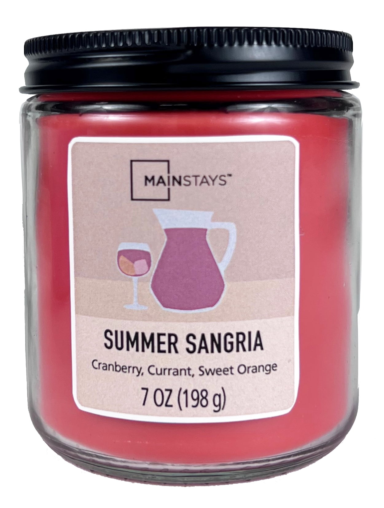 Mainstays Scented Candle Twist Lid, Summer Sangria, 7 oz. Single Wick