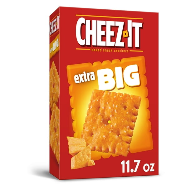 CheezIt Extra Big Cheese Crackers, Baked Snack Crackers, Office and Kids Snacks, Original, 11