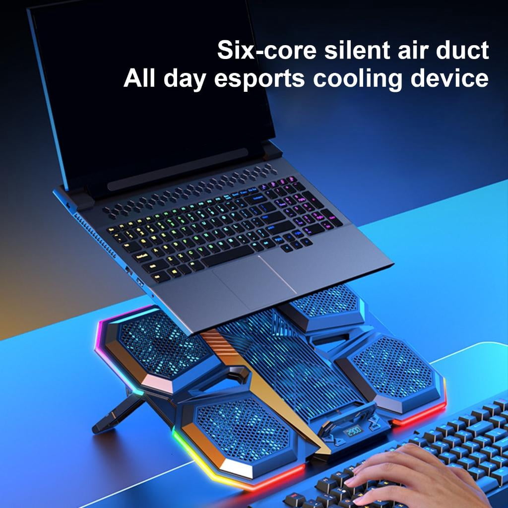 lanema Laptop Cooling Pad Cooling Stand with 6 Cooling Fans Height Adjustable Quiet Cooling Pad for 12.1-17.3inch Notebook