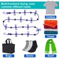thumbnail image 2 of Jinsinto Ligne de Vêtements de Voyage Portable, Ligne de Vêtements de Voyage et de Camping Élastique Ajustable et Rétractable avec 12 Pinces pour Usage Extérieur et Intérieur (Bleu), 2 of 6