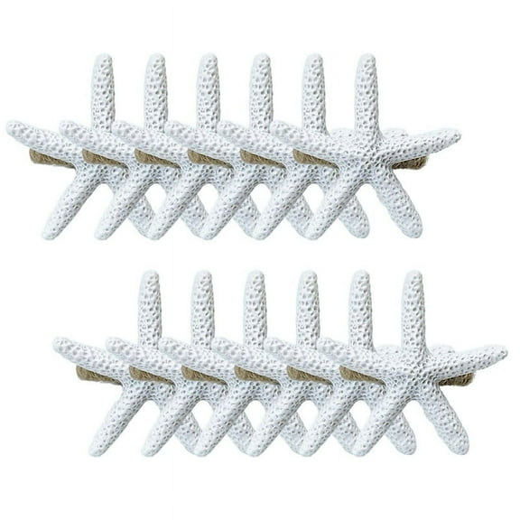 Starfish Napkin Rings Set of 12 Sea Star Bulk for Beach Dinning Table Decoration,Napkin Ring