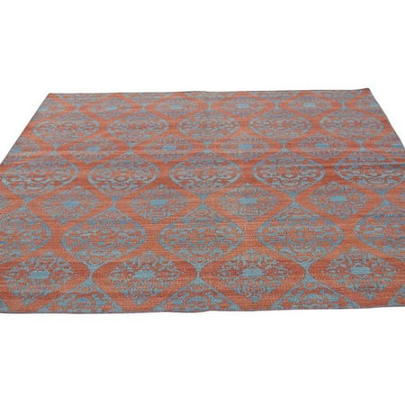 Bungalow Rose Reversible Durie Kilim Flat Weave Hand Knotted Red Bungalow Rose Reversible Durie Kilim Flat Weave Hand Knotted Red Denim Blue Area Rug