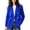 Blue, variant on Women's Blazer, Double-Breasted Notch Collar Suit Jacket, Loose Fit Office Workwear Pink, L