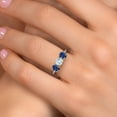 thumbnail image 4 of Gem Stone King 925 Silver and 10K Yellow Gold Sky Blue Aquamarine and Blue Created Sapphire Engagement Ring for Women | 1.70 Cttw | Round 5MM | Gemstone March Birthstone | Size 6, 4 of 6
