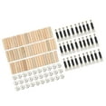 Black Dowel Nut Set with PreInserted Rod for Easy Assembly 3in1