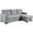 Light Gray, variant on Pemberly Row Contemporary Fabric Reversible Sleeper Sectional Sofa in Light Gray
