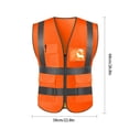 thumbnail image 3 of Wisewang Safety Vest w/ High Visibility Reflective Stripes Orange & Yellow A type & yellow, 3 of 6