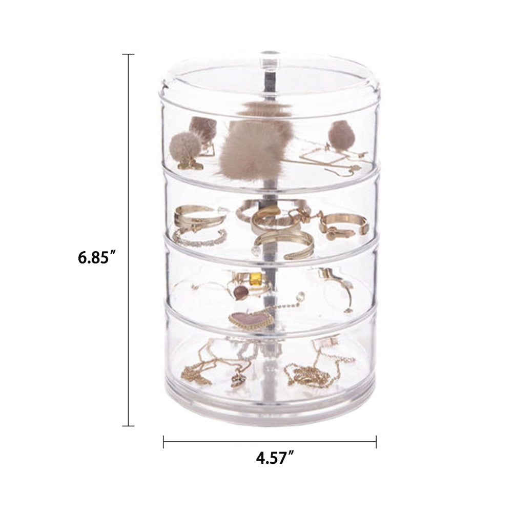KYAIGUO 6.85x4.57inch Jewelry Organize Plastic Desktop Organizer,Practical Rotating Jewelry Organizer