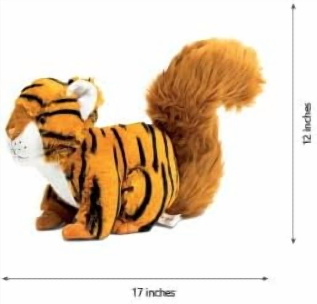 RANDIMALS Squiger Squirrel–Tiger Hybrid Plush Stuffed Animal Toy 17", Soft & Huggable, Encourages Imagination & Adventure