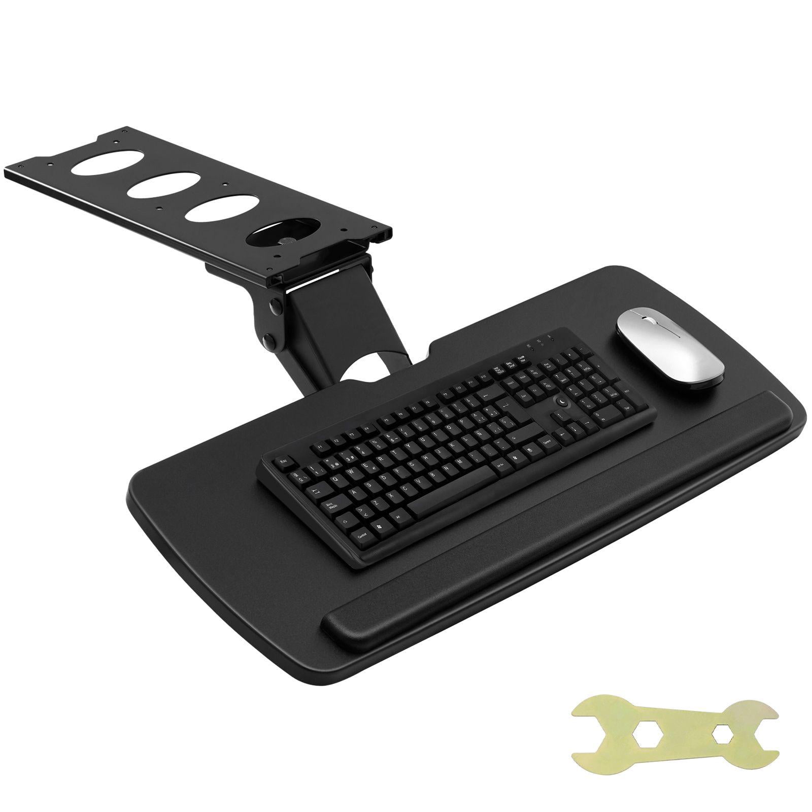 Adjustable Height and Angle Under Desk Keyboard Tray Slide Out Large 25x9.8 inch Keyboard Holder for Home Office Typing
