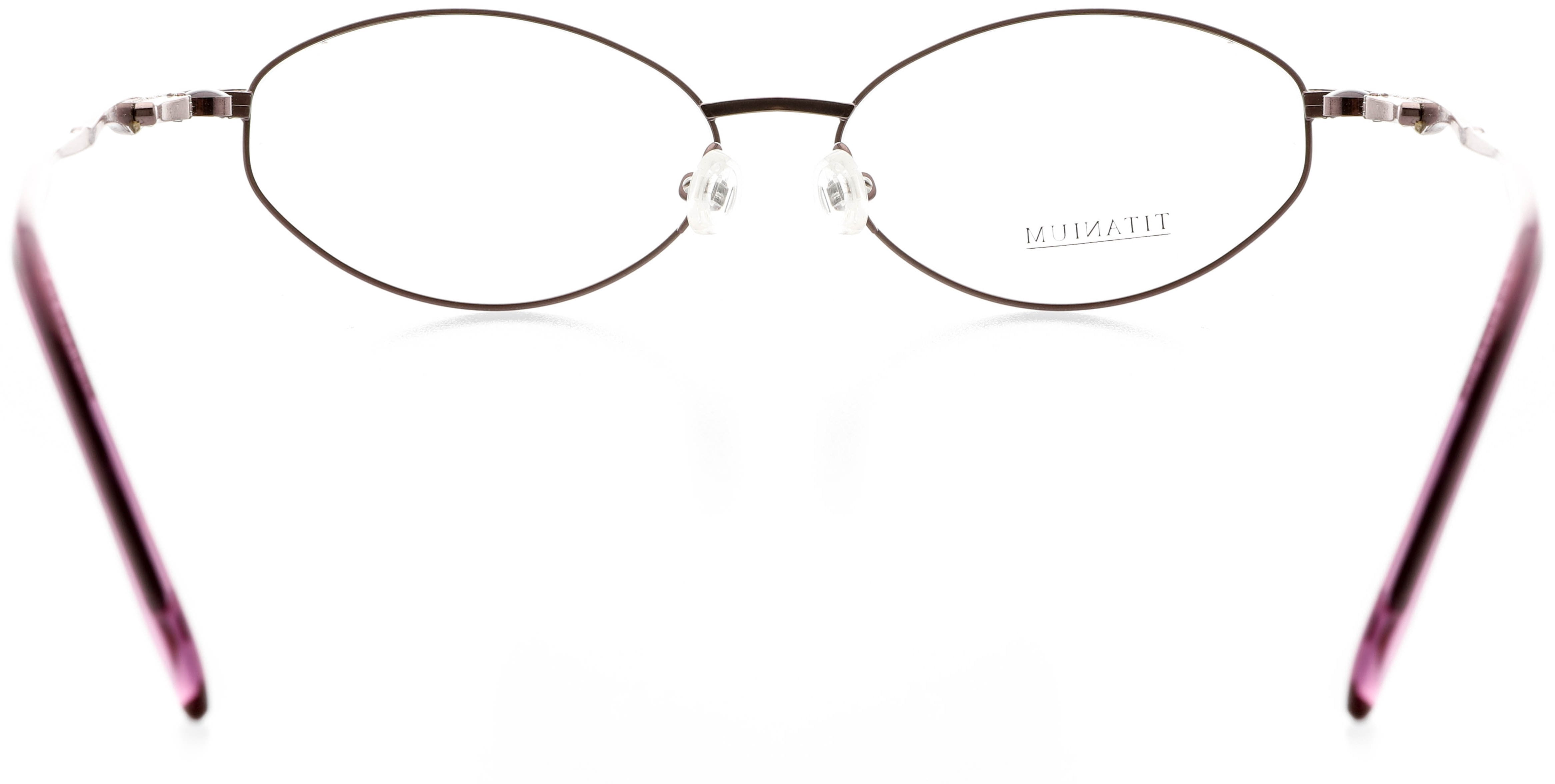 Womens Optical Eyewear - Oval Shape, Titanium Full Rim, Shiny Plum Matte Plum