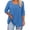 #335-Blue, variant on Women's Summer Three Quarter Sleeve Square Neck Shirt, Stylish Pleated Rolled Cuffs Blouses, Loose Casual Everyday Top