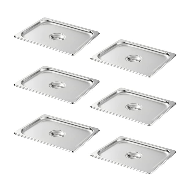 Cubierta para sartenes HECMAC de acero inoxidable, tamaño 1/2, paquete de 6