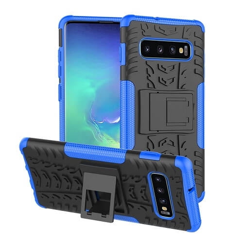 Samsung Galaxy S10e Étui Bleu Antichoc Robuste Résistant avec Béquille Étui de Protection Robuste