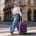 thumbnail image 3 of Ktaxon 20" Carry-on Luggage Softside Suitcases Oragnizer Bag with 360° Spinner Wheels Lightweight Travel Suitcase, Purple, 3 of 15