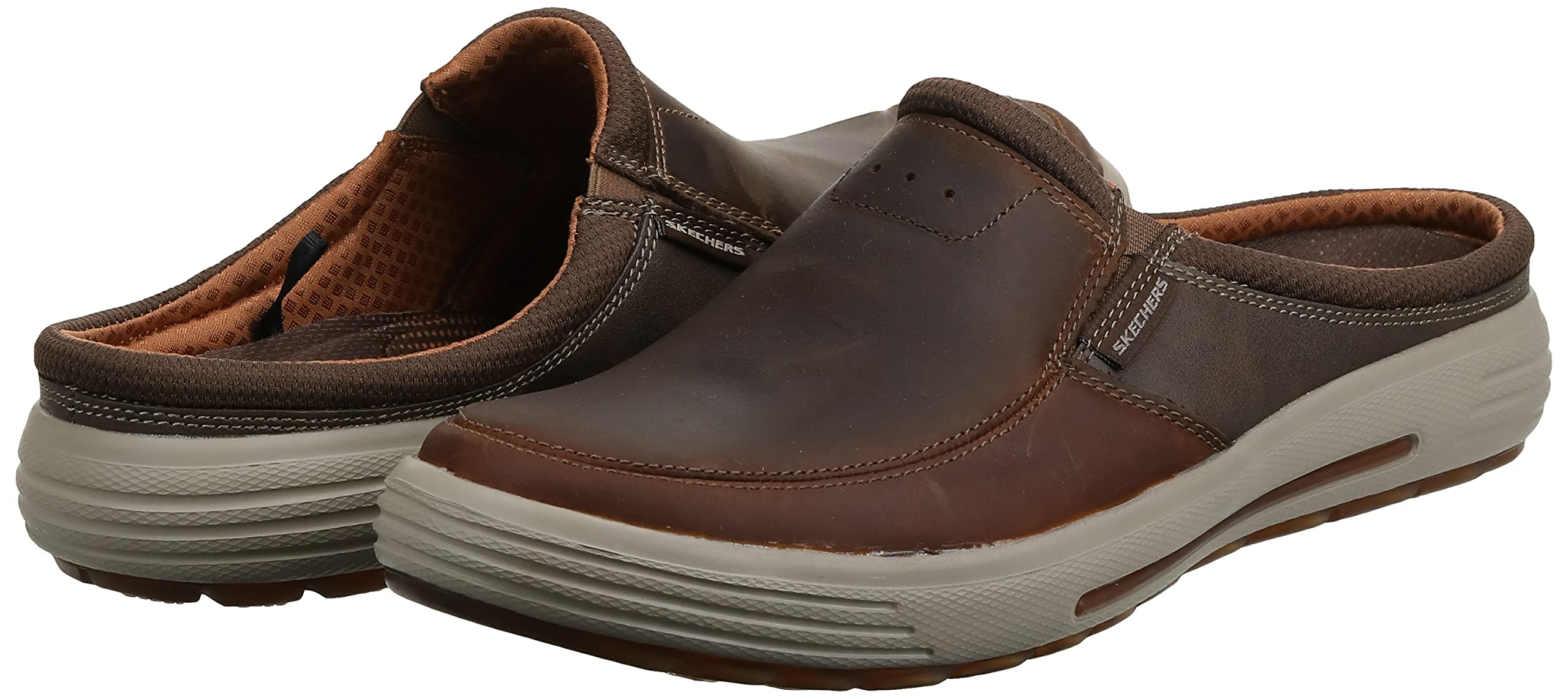 Skechers Porter Vamen Shoes Mens Size 8 Brown Leather Slip-On Mules SN 65097W Skechers Men main image 3