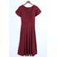 thumbnail image 1 of ABPHQTO Vestido a media pierna con cuello en V y mangas con volantes rojos para mujer, 1 of 5