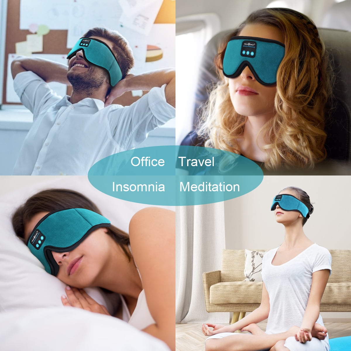 MUSICOZY Sleep Headphones Bluetooth Headband Breathable 3D Sleeping  Headphones, Wireless Music Eye Mask Sleep Earbuds for Side Sleepers Women  Office Air Travel Cool Tech Gadgets Unique Gifts 