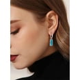 thumbnail image 3 of Pendientes colgantes Huggie PROSTEEL Acero Inoxidable para mujeres niñas Diciembre turquesa Cristal regalo, 3 of 7