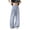Light Blue, variant on Kureaily Summer New Men's Ice Silk Imitation Inen Drape Casual Straight Pants Wide Leg Mopping Pants