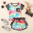 thumbnail image 2 of CAUYDY Toddler Baby Girl Summer Clothes Set Kid Outfits Short Sleeves T-Shirt Tops + Shorts Cute Outfits Set For Kids 9-24 Months 4t 5t 6t 7t 8t 9t 10t (Sizes 3-4 Years,H03-Multicolour), 2 of 9