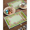 thumbnail image 2 of Easter Placemats Set of 4, Easter Eggs Flower Green Grass Placemat for Dining Table Decorations, Buffalo Plaid Place Mats, Spring Table Mats for Kitchen Dinner Seasonal Holiday Party Decor, 2 of 6