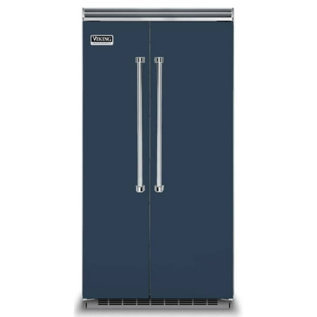 Viking - Professional 5 Series Quiet Cool 25.3 Cu. Ft. Side-by-Side Built-In Refrigerator - Slate blue