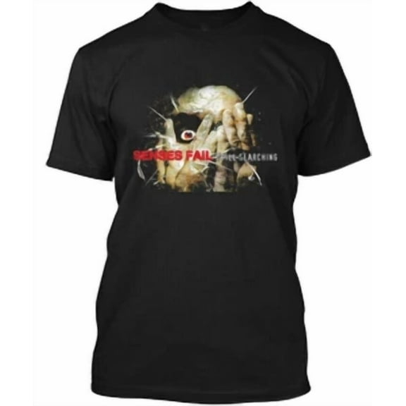 RARE Trend Merry Christmas Senses Fail Band Cotton Black Full Size Shirt