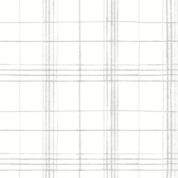 York Wallcoverings FH4020 Farmhouse Plaid Wallpaper Gray/White York Wallcoverings FH4020 Farmhouse Plaid Wallpaper Gray/White