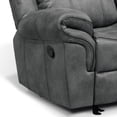thumbnail image 3 of Furniture of America Gordon Modern Faux Leather Manual Reclining Loveseat with Console, Dark Gray, 3 of 5