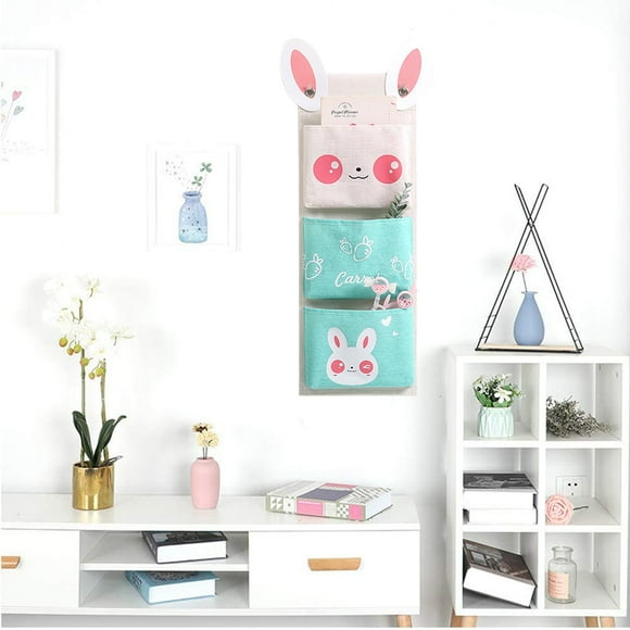 SMihono Closet Organizers et Rangement pour Vêtements Salle de Bain Chambre Sac Mural Suspendu Sac Suspendu pour Bébé avec Poche 3/7 Malles de Rangement Pliantes et Sac
