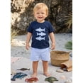 thumbnail image 4 of Toddler Baby Boy Summer Outfits Shark Applique Short Sleeve T-shirts and Striped Shorts 2 Piece Casual Set, 4 of 7