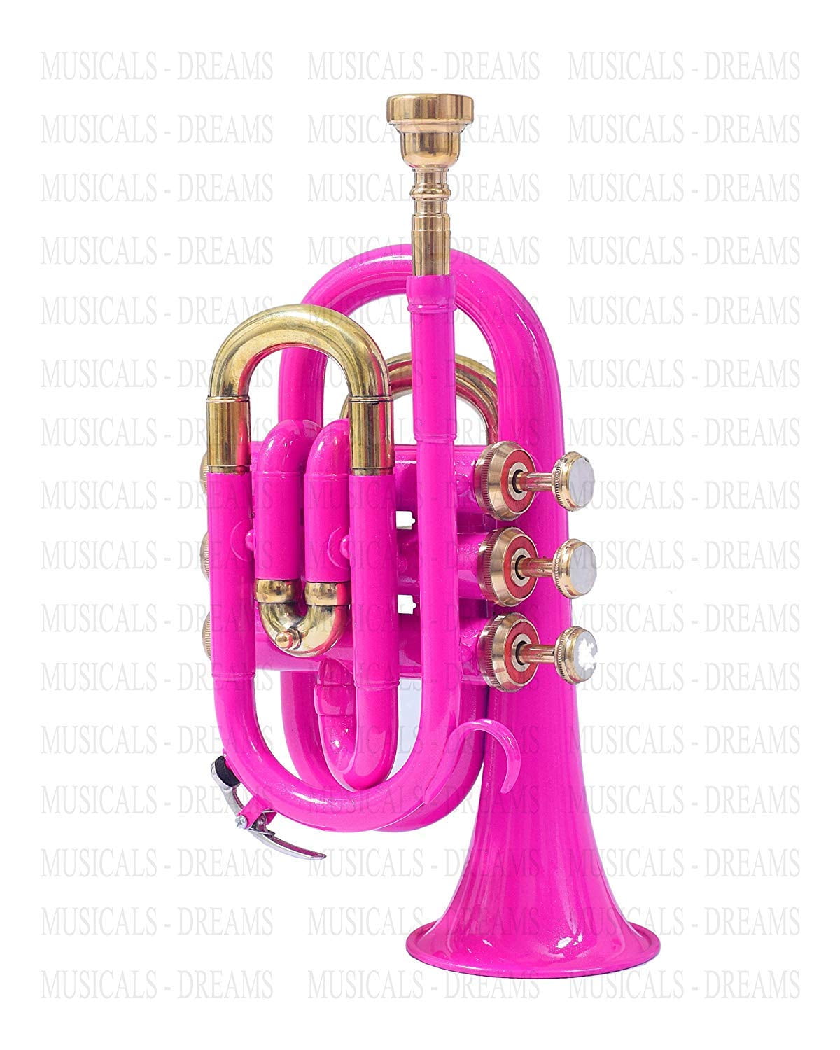 Pocket Trumpet Bb Pink Flat W/Case + MP BRS-78 Percentage On Sale Percentage On