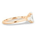 thumbnail image 4 of ESTE ORIGIN 2.5ct Oval Moissanite Three-Stone Engagement Ring with Pear-Shaped Side Stones in 10K Rose Gold for Women – Available in US 8.5., 4 of 7
