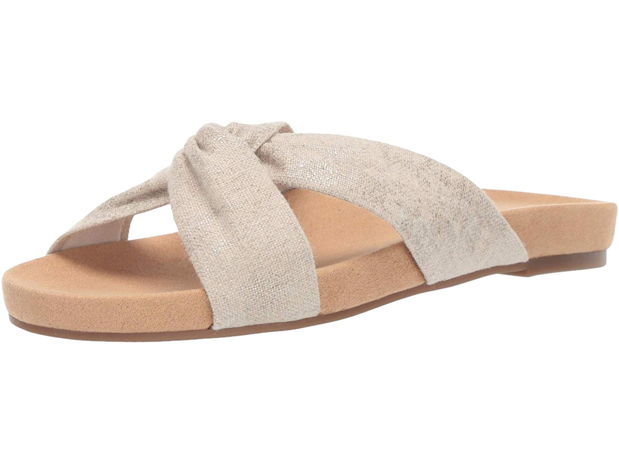 Lucky Brand - Lucky Brand Women's FYNNA Flat Slide Sandal,, Natural/Plat, Size 6.5 - Walmart.com - Walmart.com