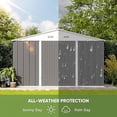 thumbnail image 5 of Kojooin 8*8 FT Metal Storage Shed for Outdoor,Steel Yard Shed with Design of Lockable Doors,Utility and Tool Storage,grey, 5 of 7