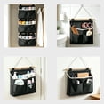 thumbnail image 6 of Wall Mounted Hanging Storage Bag, Bedside Hanging Organizer Pouch with Multi Pockets, Space Saving Holder for Bedroom Living Room Home Phone Remote Accessories Storage, Black, 6 of 7