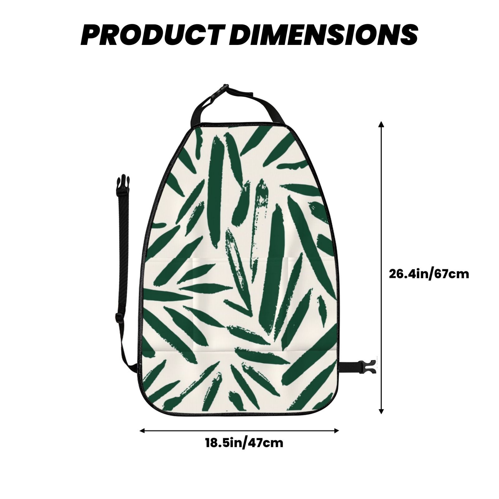 Kdxio Palm Branch With Leaves Print 2 Pack Car Kick Mat Seat Cover Back Protector Mat with Pockets for Organizer Backseat Protector and Storage Anti Kick Pad for Vehicles