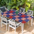 thumbnail image 2 of Independence Day Table Cloths for 4 Foot Rectangle Tables, US Flag Star Stripe Vintage Patio Waterproof Elastic Fitted Tablecloths, Washable Rectangular Table Cover for Camping, 2 of 8
