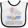 thumbnail image 3 of Inktastic A Little Bit of Heaven Sent Down to Earth Cute Elephants Boys or Girls Baby Bib, 3 of 4