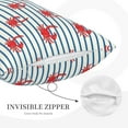 thumbnail image 3 of Fuzoiu Cute Red Crabs With Nautical Print Fuzzy Pillowcases, Super Soft Pillow Case Cover with Zipper for Bedroom, Sofa, Couch,Cozy Pillow Shams for All Seasons-20"x30", 3 of 6