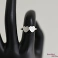 thumbnail image 3 of Double Hearts Dainty Love Ring, Sterling Silver Brushed Heart Ring Womens, Womens Promise Ring, Everyday Jewelry, Heart Promise Ring, Gift Ring Size-4.75, 3 of 3