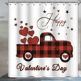 thumbnail image 2 of Happy Valentine''s Day Shower Curtain Red Buffalo Truck Carried Love Water Repellent Polyester Shower Curtain for Bathroom 72W x 84L inch, 2 of 6
