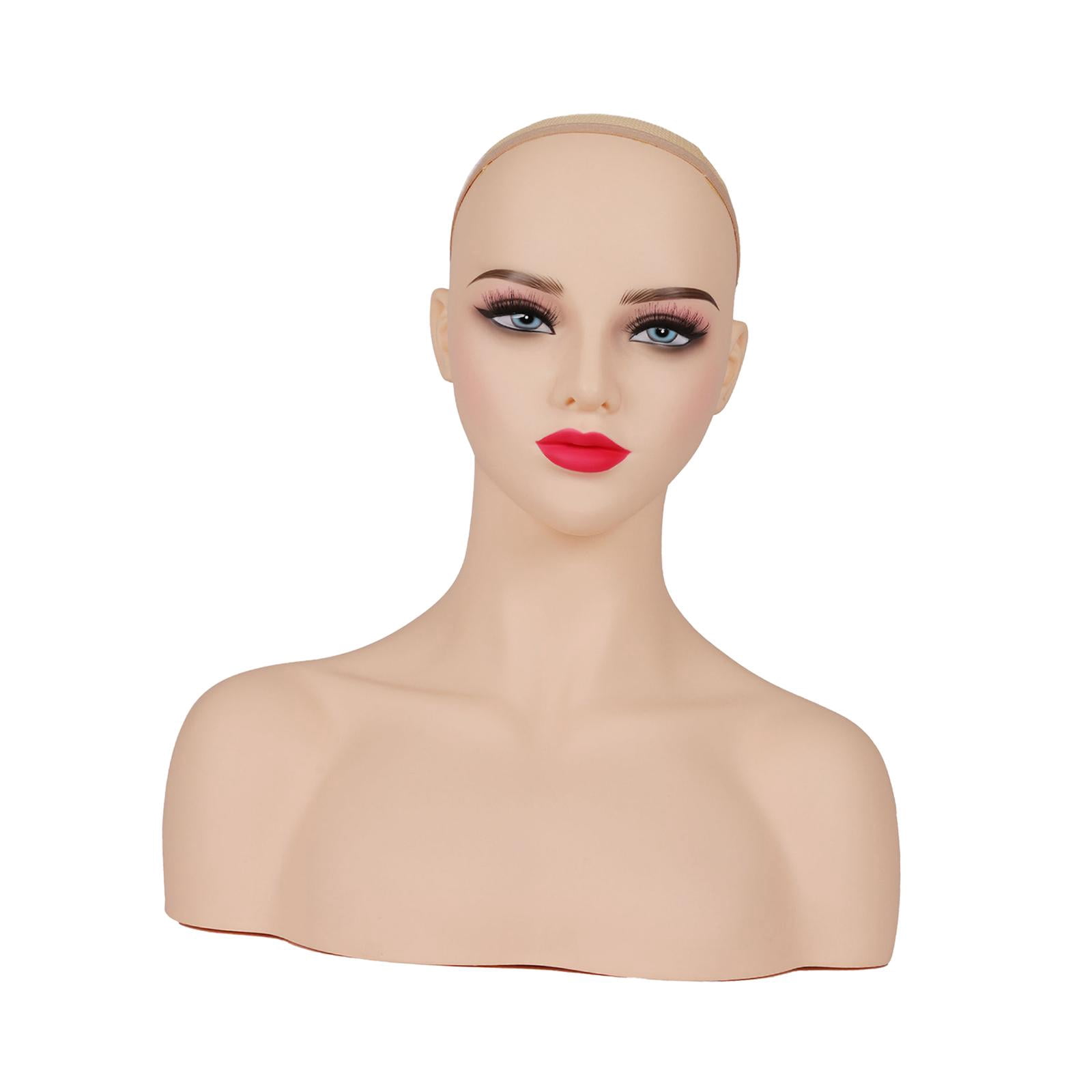 Gazechimp Female Bald Mannequin Head Manikin Stand for Making Earrings Glasses