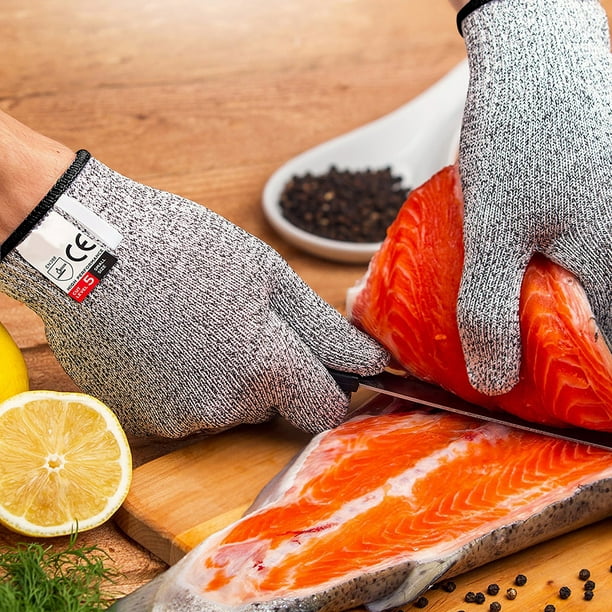 Greswe Stark Safe Cut Resistant Gloves (1 Pair) Food Grade Level 5 Protection, Safety Cutting Gloves For Kitchen - Large Size