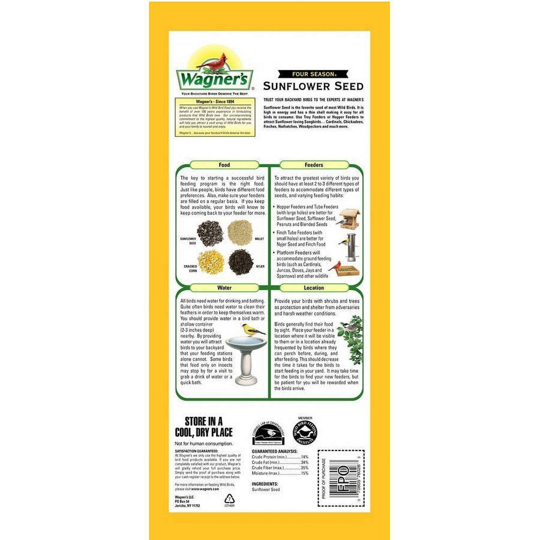 40 LB Wagner's Four Season Sunflower Wild Bird Food
