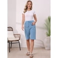 thumbnail image 4 of DARING DIVA Women's Elastic Waist Drawstring Shorts with Pockets X-Small Blue, 4 of 6