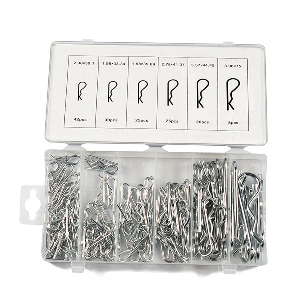 R Clips Hair Pin Hitch Lynch Cotter Assortment Kit 150pc 